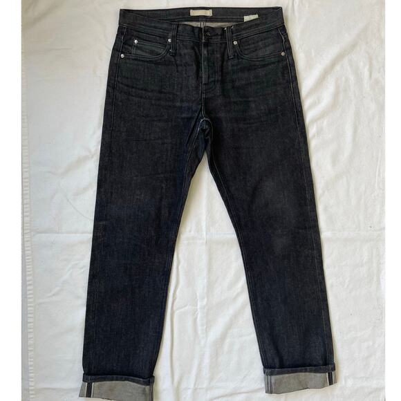 Unbranded Brand Raw Selvedge Mens Jeans Size 33 Tapered Fit 14.5 oz